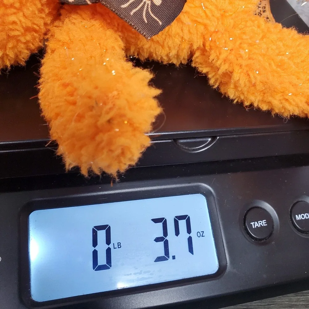 Tri Russ International Hong Kong Plush Halloween Beanie Bear Orange Stuffed 8
